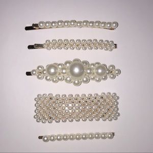 Large Faux Pearl Barrettes